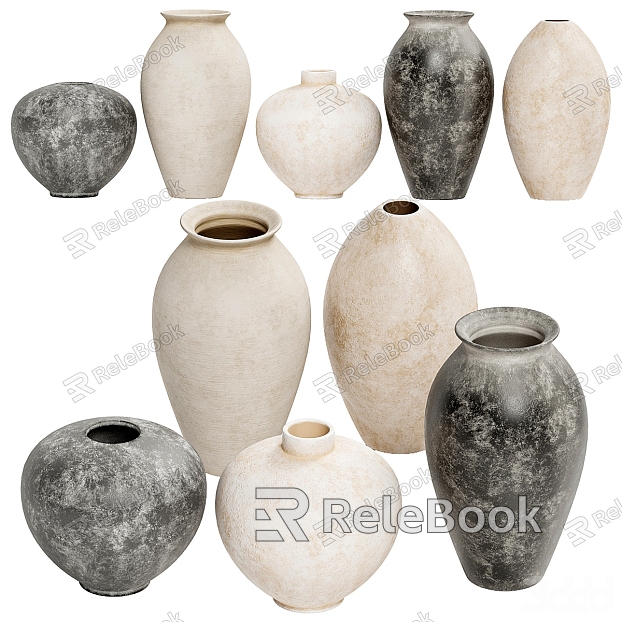 Modern Pottery Pot Ceramic Ware Combination model