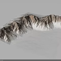 Natural Mountain Landscape Pattern On White Paper With Black Background And Checkerboard Edge