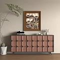 Middle Ancient Style Porch Cabinet End View Cabinet Low Cabinet Decorative Cabinet Log Style 3d model