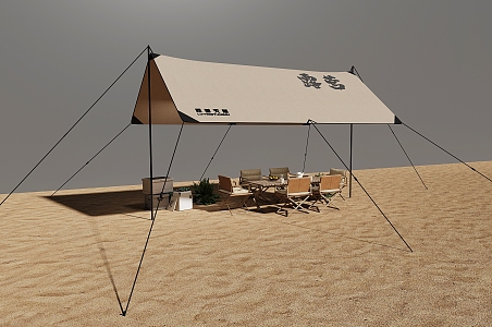 camping tent camping canopy outdoor table and chair outdoor parasol outdoor canopy tent 3d model