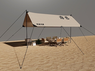 camping tent camping canopy outdoor table and chair outdoor parasol outdoor canopy tent 3d model