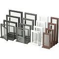 Various Window Frames In Different Colors And Styles For Home Use