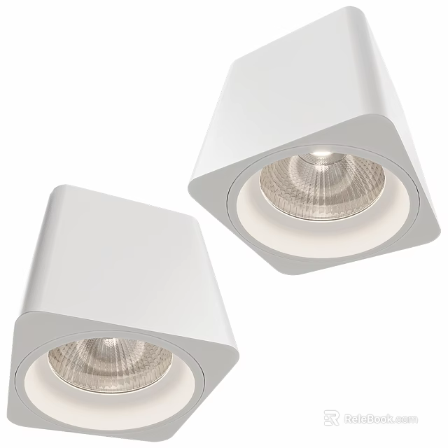 Modern White Square Downlights With Sleek Design And LED Lighting For Home Ceiling 3d model