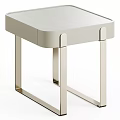 Modern Light Colored Bedside Table With Sleek Metal Frame And Smooth Top 3d model