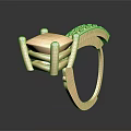 Exquisite Gold Ring With Intricate Design And Sparkling Gemstone Decorative Accents