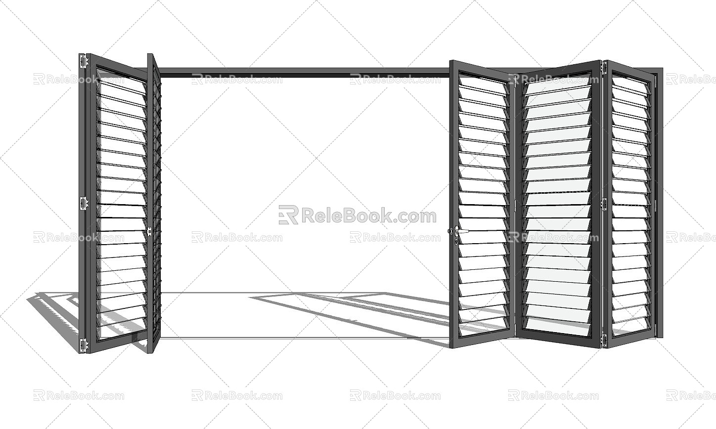 Modern folding door folding sliding door 3d model