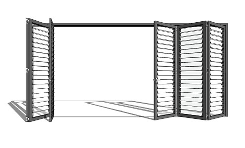 Modern folding door folding sliding door 3d model