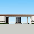 Modern Entrance Gate Exterior Design With Glass Door And Wooden Frame