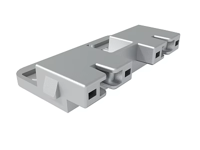 Silver Industrial Metal Component With Multiple Holes And Mechanical Structure 3d model