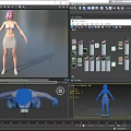 Pink Haired Female Game Movie Character In Gray Tank Top Skirt And White Shoes