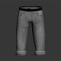 Grey Cropped Pants With Cuffed Hems Two Front Pockets Casual Style For Daily Wear