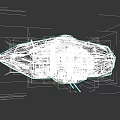 Futuristic Gray Spaceship With Transparent Cockpit And Side Engine Structures