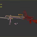 Browning Machine Gun Browning Gatling White Machine Gun Machine Gun Bullet Military 3d model