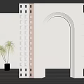 Modern Arched Partition With White And Brown Hollow Out Lattice In Interior Design