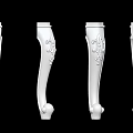 White Decorative Columns Showcasing Various Carved Patterns And Minimalist Designs 3d model