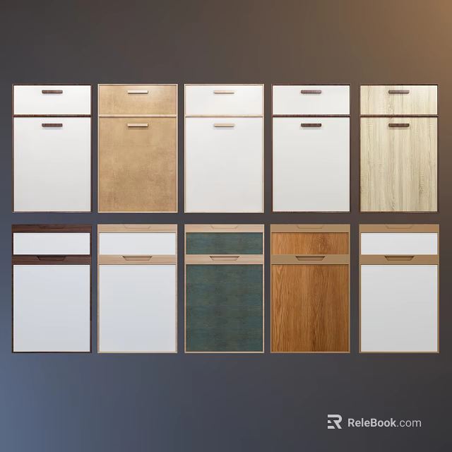 Diverse Cabinet Doors With Various Materials Different Colors And Finishes 3d model 
