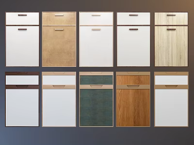 Diverse Cabinet Doors With Various Materials Different Colors And Finishes 3d model