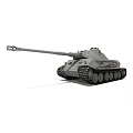 Military Tank 3D Model With Heavy Armor Long Barrel And Metal Tracks