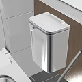 Public Facility Restroom White Waste Bin With Lid For Sanitation And Use
