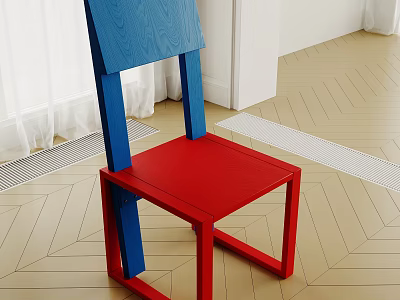 ABA Single Chair Color Cartoon Chair Dopamine Furniture Chair Bauhaus Minimal Single Chair Single Chair Color-matching Single Chair Art Backrest Chair 3d model