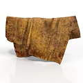 Wrinkled Brown Fabric With Textured Surface Placed On White Smooth Background 3d model