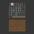 Innovative Musical Instrument And Art Supplies Wooden Structure With Keyboard And Colorful Lines