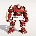 Red And White Heavy Mech Game Movie Character With Robotic Armor Design