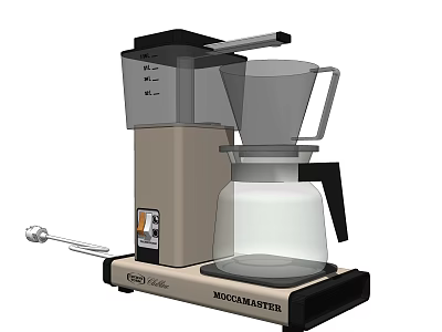 Modern Kitchen Coffee Maker With Glass Carafe And Grinder Function 3d model