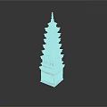 Traditional Chinese Tower Architecture With Multi Layered Structure And Stone Base 3d model