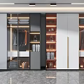 Modern Elegant Wardrobe Design With Glass Doors LED Lighting And Storage Shelves