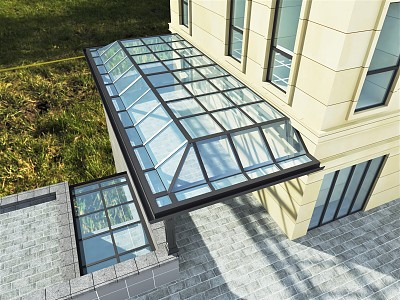 Modern aluminum alloy sun room masonry roof 3d model