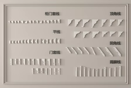 Jane European gypsum line foot cornice line ceiling corner line foot line 3d model