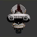 Futuristic White Motorcycle Featuring Transparent Cockpit Red Accents And Sleek Design
