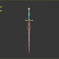 Medieval Metal Sword With Decorative Hilt And Sharp Silver Blade