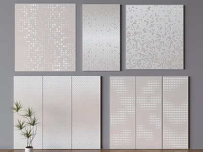 Art punching plate aluminum-plastic plate perforated transparent plate background wall luminous punching aluminum plate wall panel 3d model