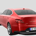 Red Modern Sports Sedan With Sleek Exterior Design And Alloy Wheels