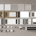Various Home Ventilation Grilles And Air Vent Components With Different Designs 3d model