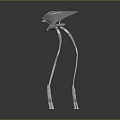 Futuristic Sci Fi Creature With Slender Metallic Legs And Blue Upper Structure 3d model