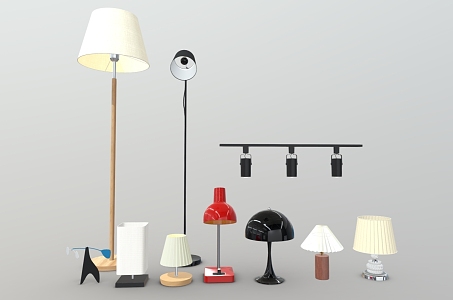 Floor Lamp Table Lamp Track Lamp Combination 3d model