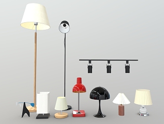 Floor Lamp Table Lamp Track Lamp Combination 3d model