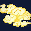 Elegant Traditional Chinese Golden Cloud Pattern Intricate Carving on Dark Background
