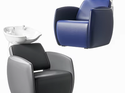 Modern Leather Massage Chair In Blue Gray With Ergonomic Design For Comfort 3d model
