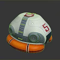 White Dome Rescue Device With Orange Lifebuoy Number 5 And Circular Components