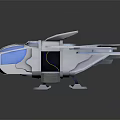 Futuristic Blue And White Spacecraft With Transparent Windows And Sleek Aerodynamic Wings