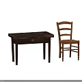 Rustic Wooden Leisure Chair With Woven Seat And Matching Side Table