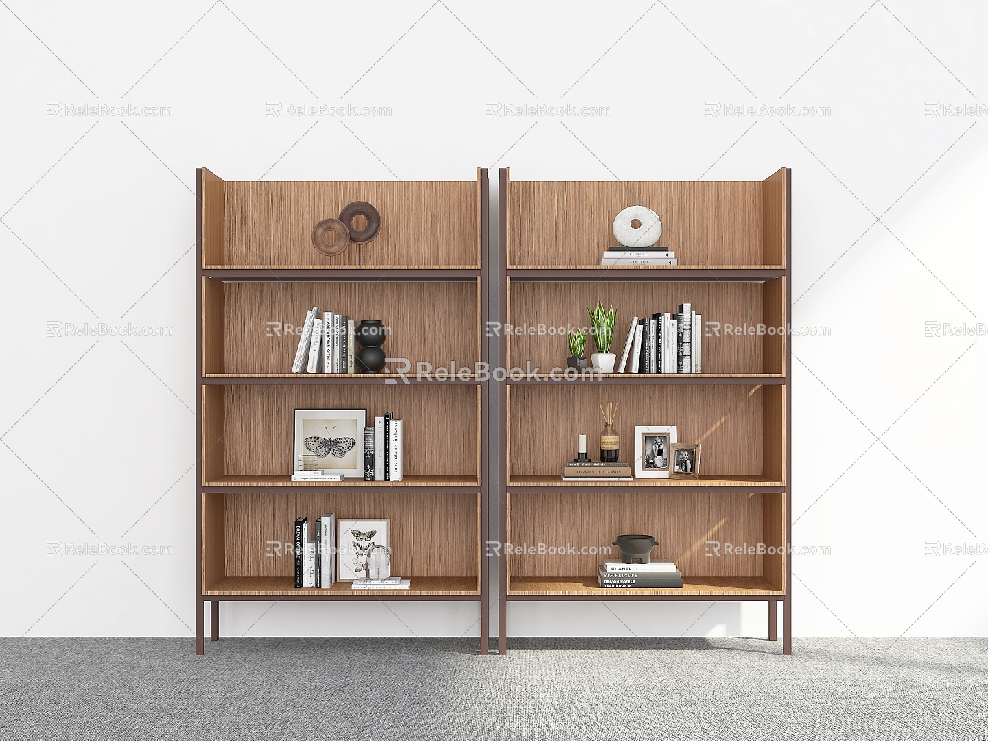 Bookshelf Bookshelf Ornaments Storage Rack Decorative Rack Bookshelf Combination Bookshelf Shelf 3d model