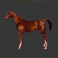 Red Horse Standing On Gray Background With Reflection In Studio Lighting