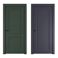 Modern Interior Hinged Doors With Sleek Design And Two Tone Colors 3d model