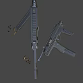 Green And Black Tactical Pistol With Textured Grip And Picatinny Rail Design