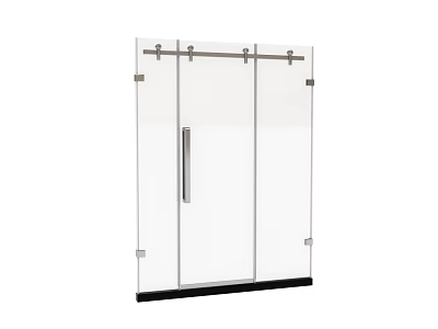 Modern Glass Shower Enclosure With Transparent Panels And Metal Frame Handle Design 3d model